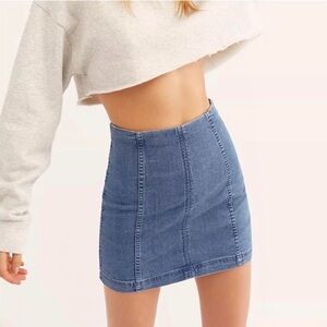 Free People Dark Blue Mini Skirt